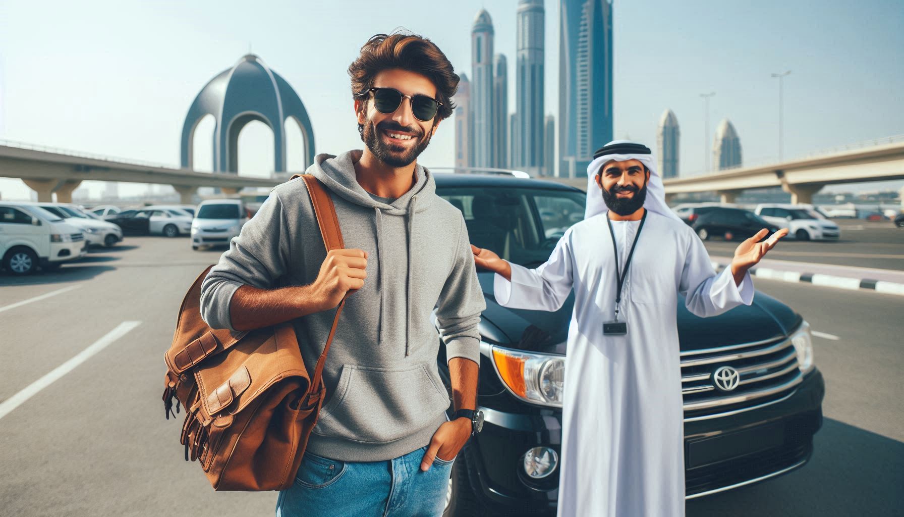 فردی راضی از خرید در بازار لوازم خودرو شارجه و دبی در امارات